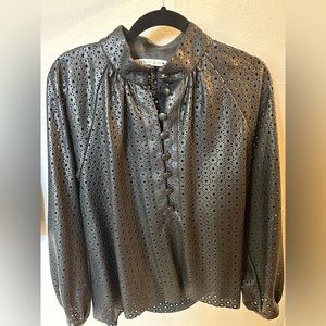Zara leather blouse